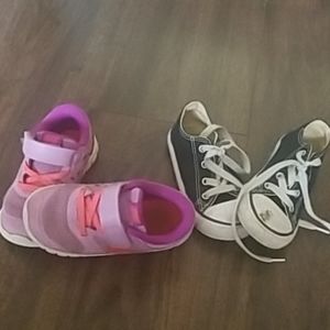 Used toddler size 8 shoes, converse and nike